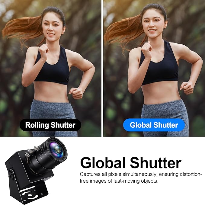MMlove 1200P USB Camera 4X Optical Zoom Webcam with 2.8-12mm Manual Lens90fps Global Shutter High Speed CameraPlug and Playfor Windows/Mac/Linux/Android Conferencing/Streaming