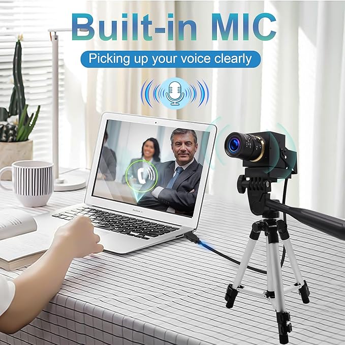 ELP 4K USB Camera with Microphone 5-50mm Varifocal Lens Manual Zoom Webcam 8MP IMX317 Sensor 3840x2160@30fps UVC for Windows Linux Mac Raspberry Pi etc.