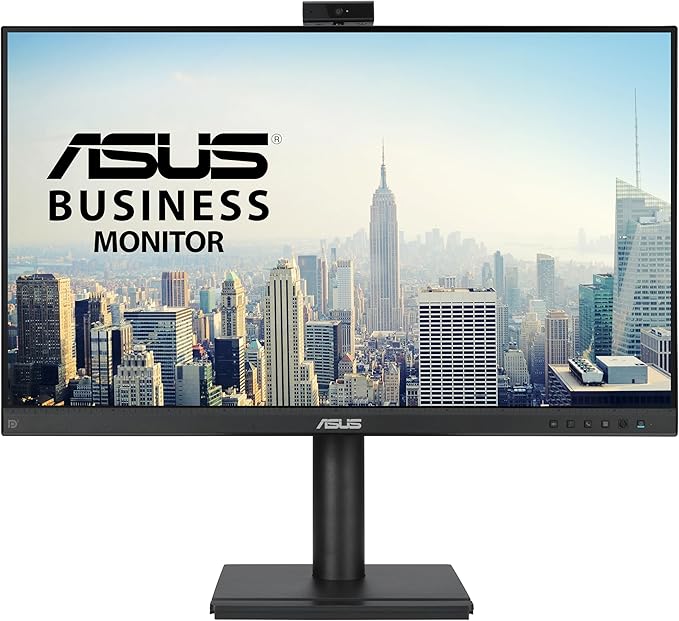 ASUS 27” 1080P Video Conferencing Monitor (BE279QFK) - Full HD IPS 100Hz Frameless Built-in Webcam Mic Array Speaker Height Adjustable Ergonomic Design Eye Care Wall Mountable 3 yr warranty