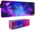 Gerlos RGB Large Gaming Mouse Pad Extended Soft LED Mouse Pad Non-Slip Rubber Base Water Resist Keyboard Pad Computer Mousepad 31.5×11.8 inches