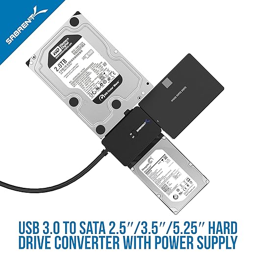 10 Port USB 3.0 Hub Includes 3 Smart Charging Ports with Individual Power Switches and LEDs and 60W 12V/5A Power Adapter+USB 3.0 to SSD/SATA/IDE 2.5/3.5/5.25-INCH Hard Drive