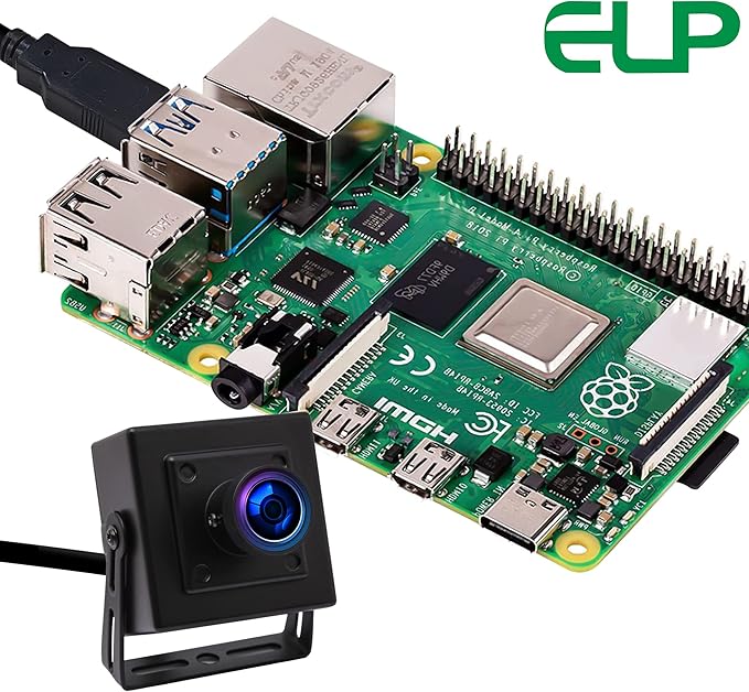 ELP Sony IMX323 Sensor Wide Angle Low Light Mini USB Camera Module with Metal Case HD 1080P 170degree Fisheye Webcam for Computer H.264 UVC USB2.0 Home Surveillance PC Camera for Laptop