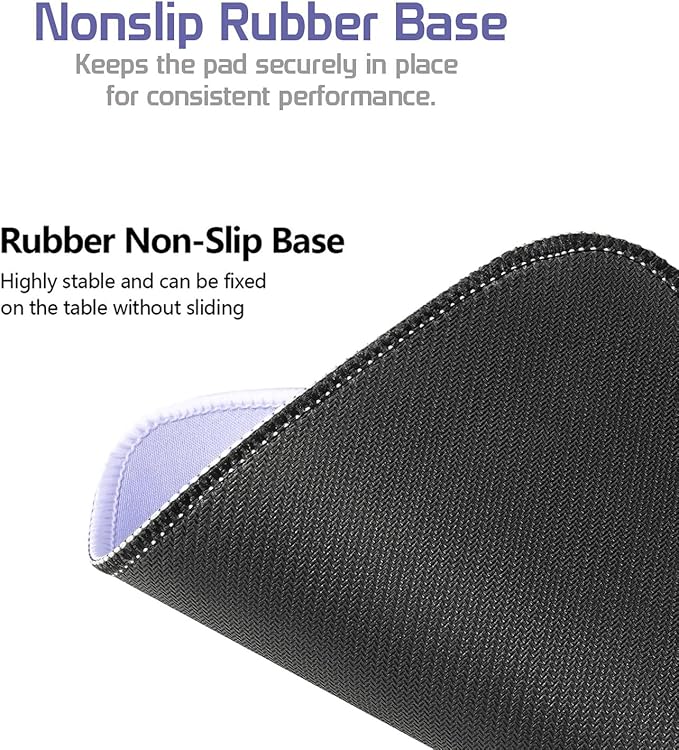 Light Purple 3XL Color Mouse Pad - Extra Large (48''x24'') Gaming Desk Pad with Nonslip Base and Stitched Edges - Durable and Waterproof Extended Mat