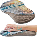 Hokafenle Ergonomic Mouse Pad Wrist Support Wrist Rest Mousepad for Carpal Tunnel Pain Relief with Integrated Memory Foam Slope Massage Bulge (11.8x7.9 inchBeach Sunset