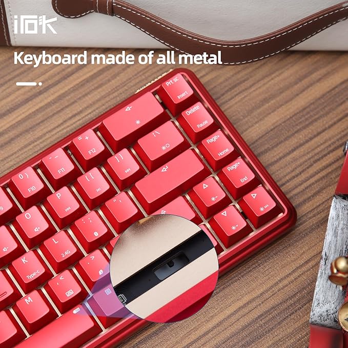 CD67 RGB Portable 60% Gaming Keyboard with Full Metal Enclosure hot-swappable red switches with Customizable backlighting Wired Mechanical Keyboard for Windows PC Gamers
