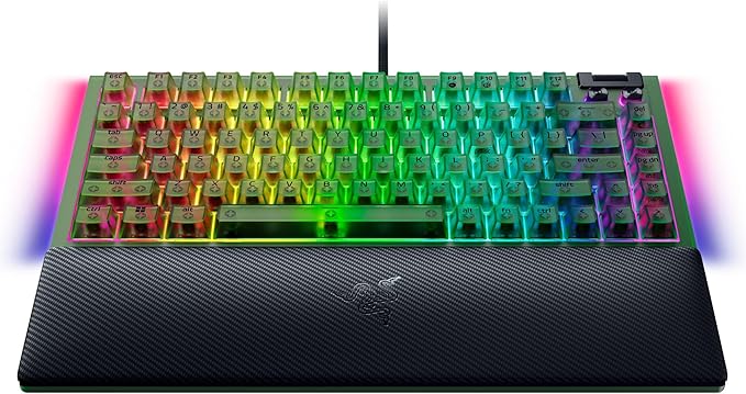 Razer BlackWidow V4 75% Mechanical Gaming Keyboard: Hot-Swappable Design - Compact &amp Durable - Orange Tactile Switches - Chroma RGB - MF Roller &amp Media Keys - Comfortable Wrist Rest - Phantom