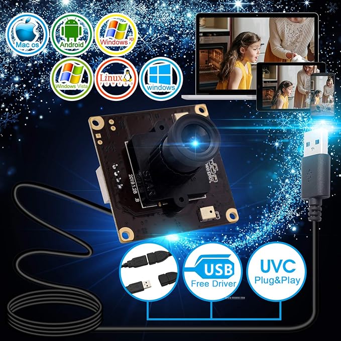 4K USB Camera Sony IMX317 Image Sensor Webcam for Windows Mac Android Linux (3.6mm Lens)
