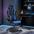 Blue Gaming Chair | Ergonomic High Back Desk Chair Racing Style with Lumbar Support Headrest &amp Arms - Heavy Duty Swivel Computer Chair for Office