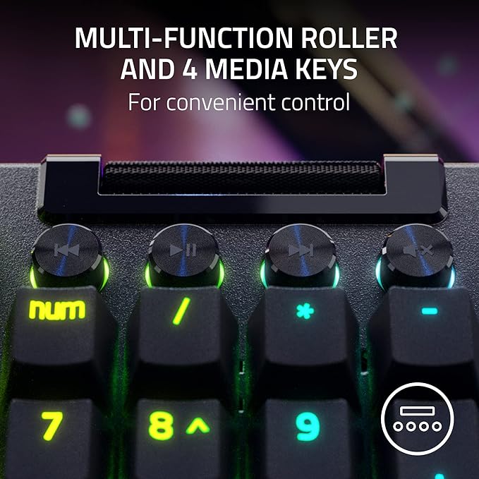 Razer BlackWidow V4 Pro Wired Mechanical Gaming Keyboard: Orange Switches Tactile &amp Quiet - Doubleshot ABS Keycaps - Command Dial - Chroma RGB - Magnetic Wrist Rest - Snap Tap