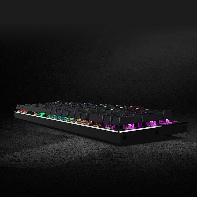 Redragon K556 RGB LED Backlit Wired Mechanical Gaming Keyboard 104 Keys Hot-Swap Mechanical Keyboard w/Aluminum Base Upgraded Socket and Noise Absorbing Foams Quiet Linear Red Switch