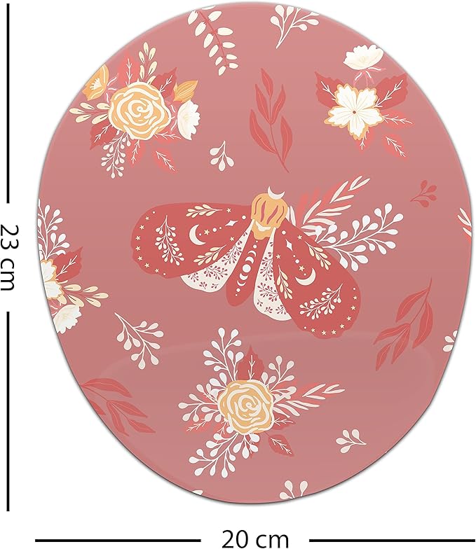 Ergonomic Mouse Pad with Wrist Rest Digital Printed Mouse Mat for Tendon Sheath Problems Non-Slip Base for Office and Home Size: 20 x 23 cm