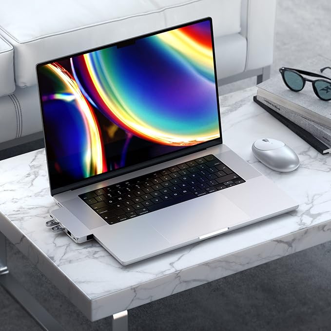 Satechi USB C Hub Multiport Adapter Pro Hub Mini USBC Dongle with USB4 Port USB C Data 2 USB-A Data Ethernet Audio Jack for MacBook Air/Pro M5/M4/M3/M2/M1 - Silver