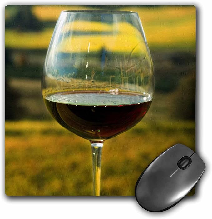 3dRose LLC 8 x 8 x 0.25 Inches Mouse Pad Wine Glass Willamette Valley Vineyards Oregon Janis Miglavs (mp_93801_1)