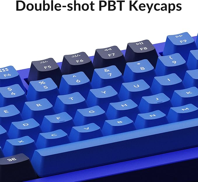 Keychron Q1 RGB Wired Custom Mechanical Keyboard 75% Layout RGB Backlight with Hot-swappable Gateron G Pro Brown Switch Double Gasket Compatible with Mac Windows Linux (Blue) -Version 2