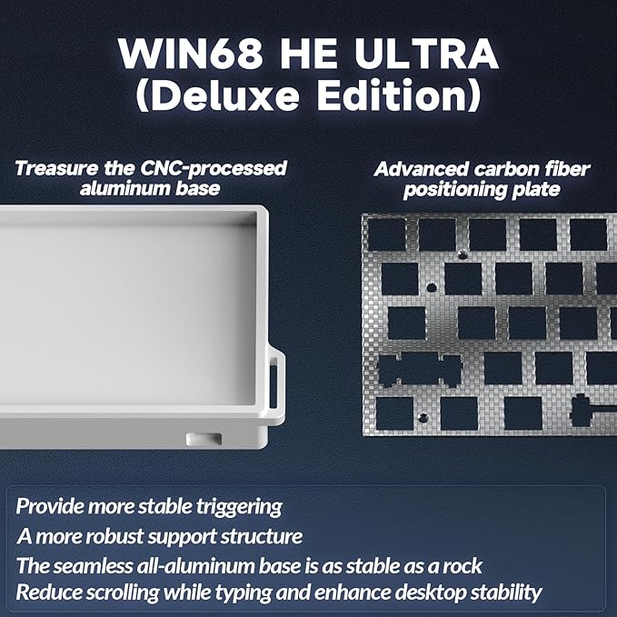 Aula WIN68 HE Ultra Wired Aluminum Mechanical Gaming Keyboard 60% Automated Input Adjustable Drive for Quick Trigger Mode 8000Hz Polling Rate Hall Effect Magnetic Switch RGB Backlit Keyboard