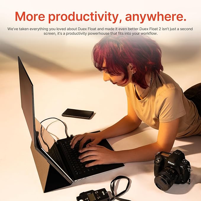 Portable Monitor - Mobile Pixels Duex Float 2 Pro 16-inch 2.5K Laptop Monitors New Stacked Monitor for 15-16-inch Laptops. Built-in Dual Speakers USB C/HDMI Window/Mac/PC/Android Compatible