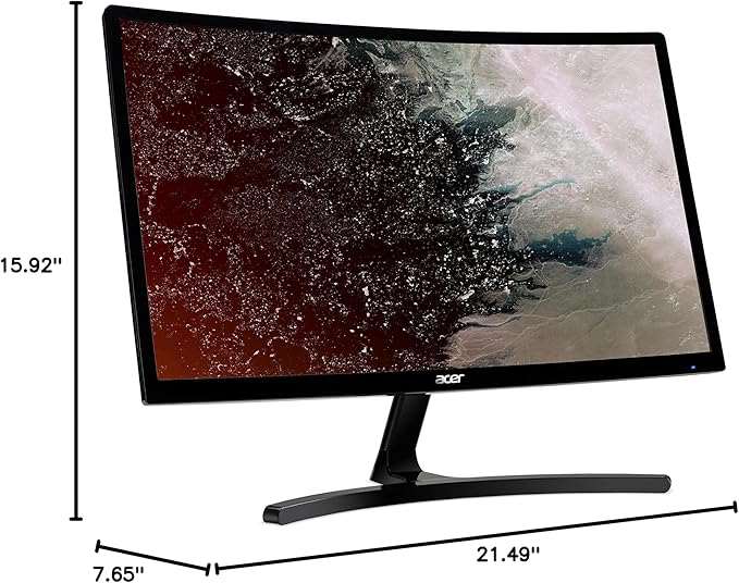 Acer Gaming Monitor 23.6â€ Curved ED242QR Abidpx 1920 x 1080 144Hz Refresh Rate AMD FREESYNC Technology (Display Port HDMI &amp DVI Ports)Black