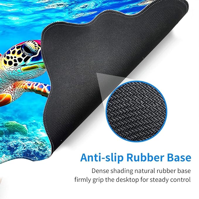 Desk Mat Mouse Pad with Wrist Rest 4-in-1 Large Mouse Pads for Desk Ergonomic Mouse Pad and Keyboard Wrist Rest Gaming Keyboard Mat for OfficeColorful Sea Turtle in Ocean