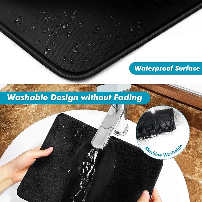 Black Mouse Pad for Desk Basic Mouse Pads Bundle for Compuer and Laptop Big Mouse Mat with Non-Slip Rubber Base &amp Stitched Edges Premium-Textured &amp Waterproof Computer Mousepad (8PC Size L