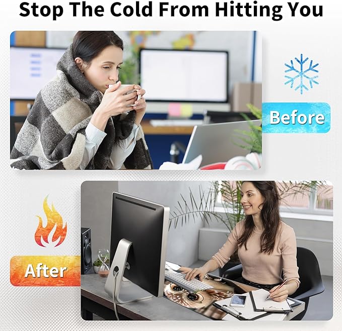 Warm Desk PadHeated Desk Pad Mouse Mat Gamingwith 3 Heating Levels &amp 3 Hours Auto Shut-OffLeather 31.5 x 13 Foot Warmer Keyboard Office MatCute Owl Book