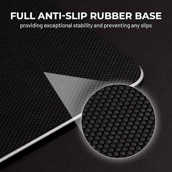 XVX White Spider Webs Glass Gaming Mousepad 4.0Hard Mousepad for GamingUltra-Smooth Micro-Etched Surface Mouse Mat with Non-Slip Rubber Base(410mm*310mm)