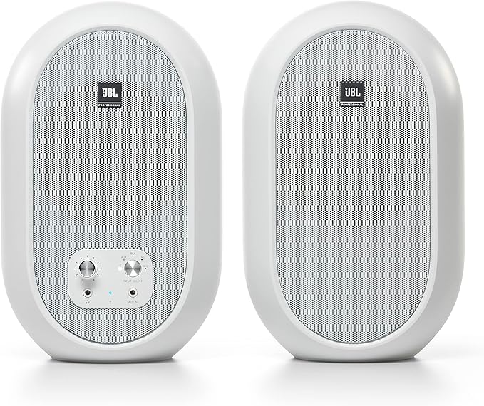 JBL Professional 1 Series 104-BT Compact Desktop Reference Monitors with Bluetooth White Sold as Pair 4.5-inch Speaker