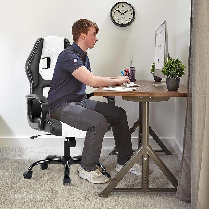 Swivel Gaming Chair Comfortable Cheap Gamer Chair for Adults with Lumbar Support Video Game Chairs with Wheels for Teens Desk Chair Gaming with Adjustable Height