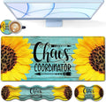 Desk Pad Keyboard Mouse Pad Set Extended Gaming Mouse Pad+ Ergonomics Memory Foam Wrist Rest Support31.5x11.8in Waterproof Large Mouse Pad for Home OfficeChaos Coordinator Sunflower XXL Mouse Mat