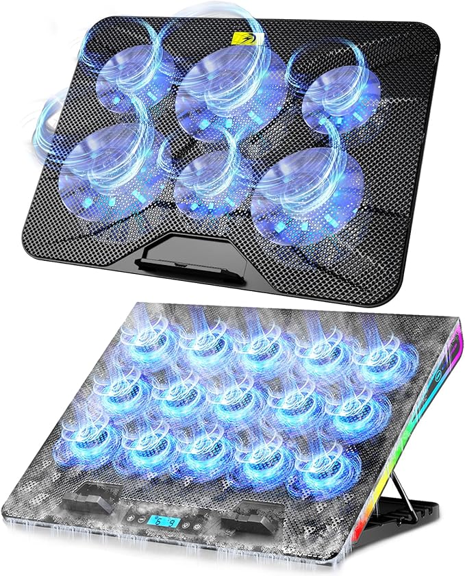 AICHESON AA2 Gaming Laptop Cooler and 003 Blue Laptop Cooling Pad Set