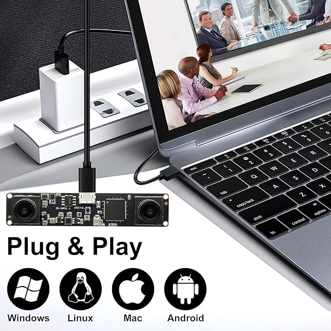Synchronized Dual Lens Stereo USB Camera 1.3MP HD 960P Webcam 3D VR Web Camera Module with 1/3 CMOS OV9715 Sensor Mini Industrial USB2.0 Web cam for AndroidLinuxWindowsRaspberry PI