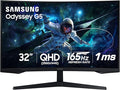 SAMSUNG 32 Odyssey G55C Series QHD 1000R Curved Gaming Monitor 1ms(MPRT) HDR10 165Hz AMD Radeon FreeSync Eye Care Glare Free Sharp Resolution LS32CG550ENXZA