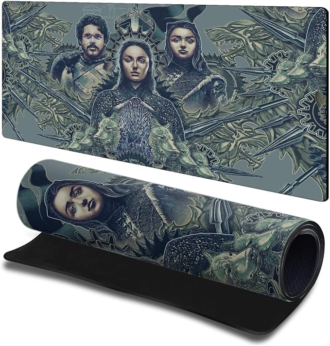 Head Case Designs Officially Licensed HBO Game of Thrones Robb Sansa Arya Graphic Art 23.62 x 11.81 x 0.12 inches (600 x 300 mm) - L Gaming Office Desk PC Keyboard Mouse Mat Pad