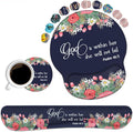 Keyboard Wrist Rest and Mouse Pad Wrist Rest Support Set Non-Slip PU Base for Gaming and Office Comfortable &amp Lightweight for Easy Typing &amp Pain Relief Floral Quote Bible Verses Psalm 46:5
