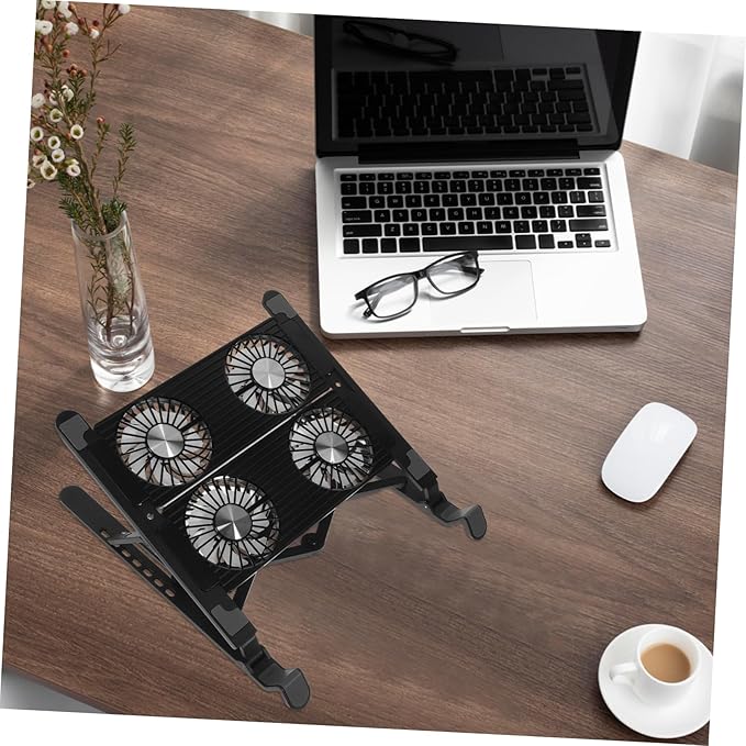 ARTIBETTER 1set Laptop Cooling Pad Adjustable Height Portable Laptop Stand for Cooling USB Powered Fan for Gaming and Office Use Compact and Design