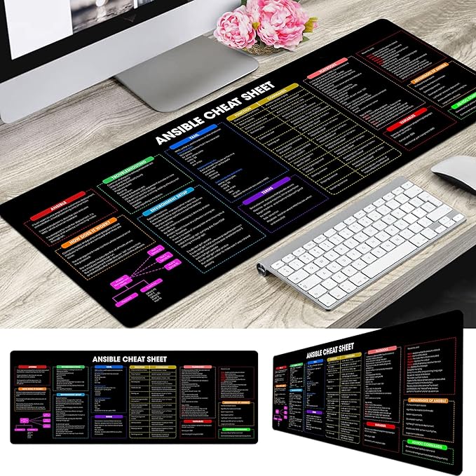 Ansible Shortcuts &amp Cheat Sheet Mouse Pad – Quick Reference for Devops sysadmins &amp IT pros Computer Accessories for Study Work and Reference Purposes KMH