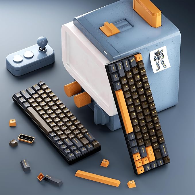 XVX Double Shot PBT Keycaps Set 216 Keys Cherry Profile Custom Keyboard Keycaps Jade Translucent Key caps Compatible with 61/64/68/84/87/100/104/108 ANSI and ISO Layout Mechanical Keyboard