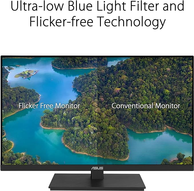 ASUS 23.8” 1080P Docking Monitor (VA24ECPSN) - Full HD IPS 75Hz Adaptive-Sync Speakers Eye Care Low Blue Light Flicker Free USB-C RJ45 HDMI Frameless Height Adjustment VESA Wall Mountable
