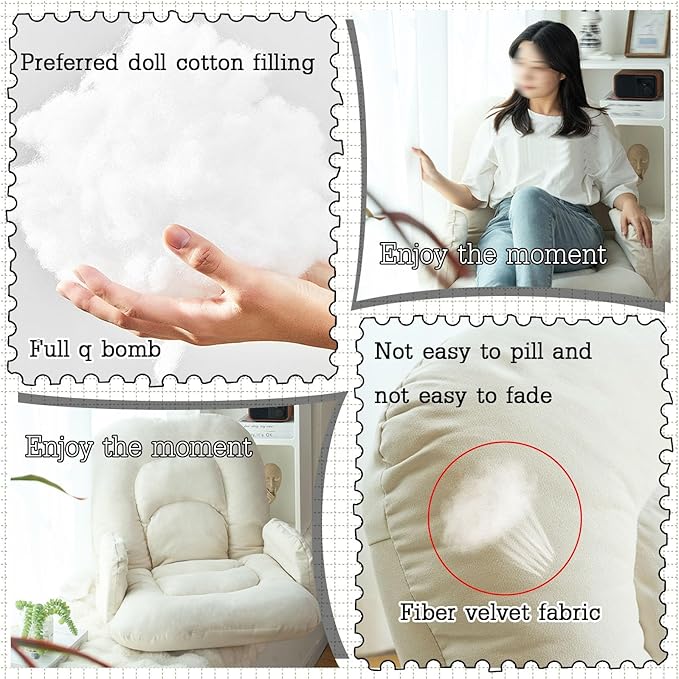 Sofa ChairFolding Sofa Chair Sofa Bed Chair Fireside Chair 5 Positions Adjustable Lazy Floor Sofa Bed Single Padded Lounge Sleeper Recliner Floor Chair Seat For Gaming And Reading  Meditation ( C