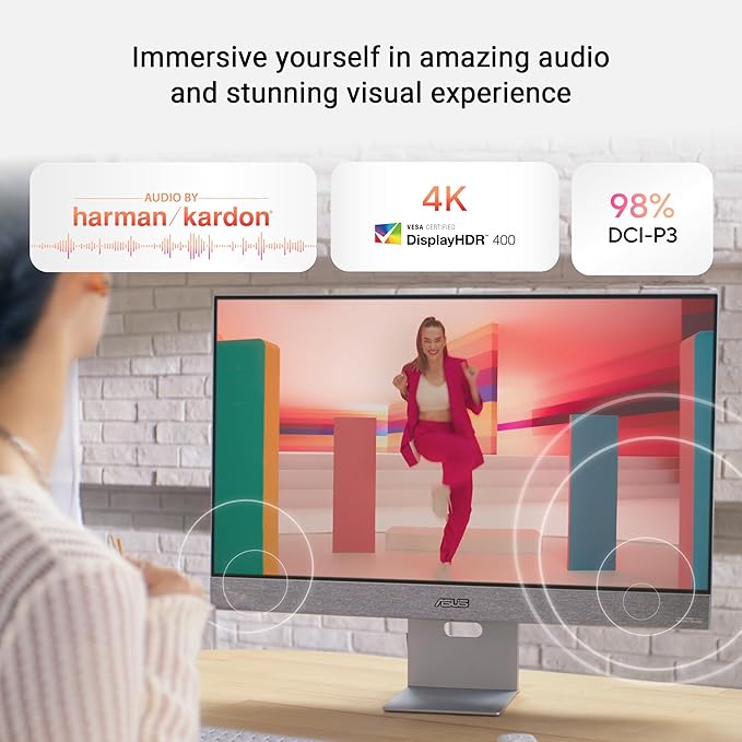 ASUS ZenScreen 31.5” 4K USB-C Smart Monitor (MS32UC) - UHD (3840 x 2160) IPS 98% DCI-P3 GoogleTV Harman Kardon Speakers USB-C (90W PD) Wireless Display Netflix and YouTube 3 yr Warranty