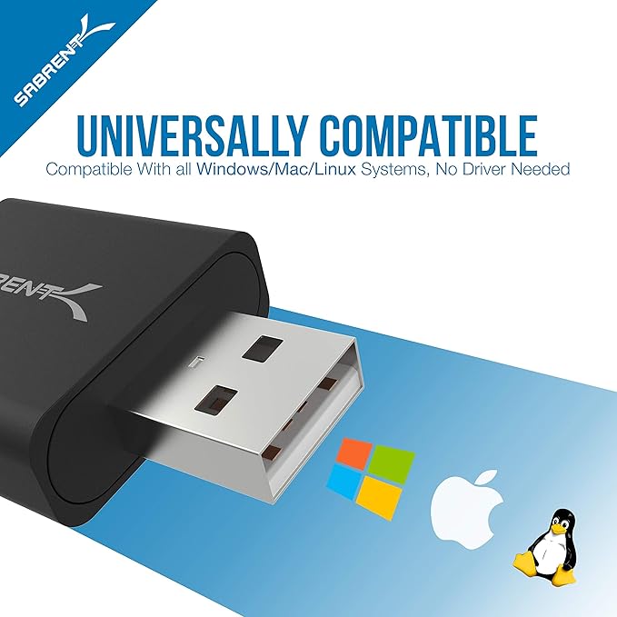 3 Port Aluminum Mini USB 3.0 Hub [90°/180° Degree Rotatable]+USB External Stereo Sound Adapter for Windows and Mac. Plug and Play No Drivers Needed