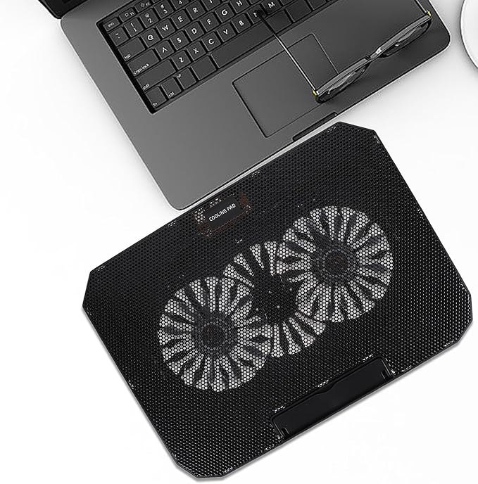 BESPORTBLE Laptop Cooler Stand with Dual Quiet Fans USB Powered Radiator for Notebook Heat Dissipation and Silent Cooling Material