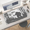 XXL Gaming Mouse Pad Bigfoot Silhouette American Flag Large Desk Mat Protector for Desktop Anti-Slip Rubber Extended Computer Keyboard Mat Writing Pad Mousepad for Work Office15.7 * 35.4 in A-677
