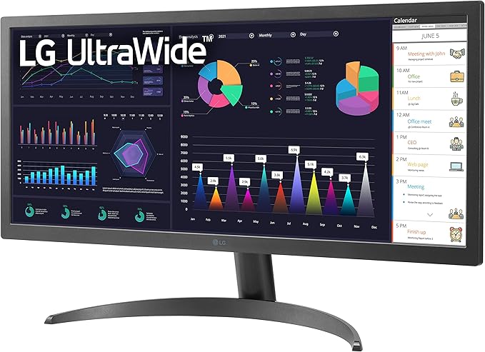 LG UltraWide FHD 26-Inch Computer Monitor 26WQ500-B IPS with HDR 10 Compatibility and AMD FreeSync Black