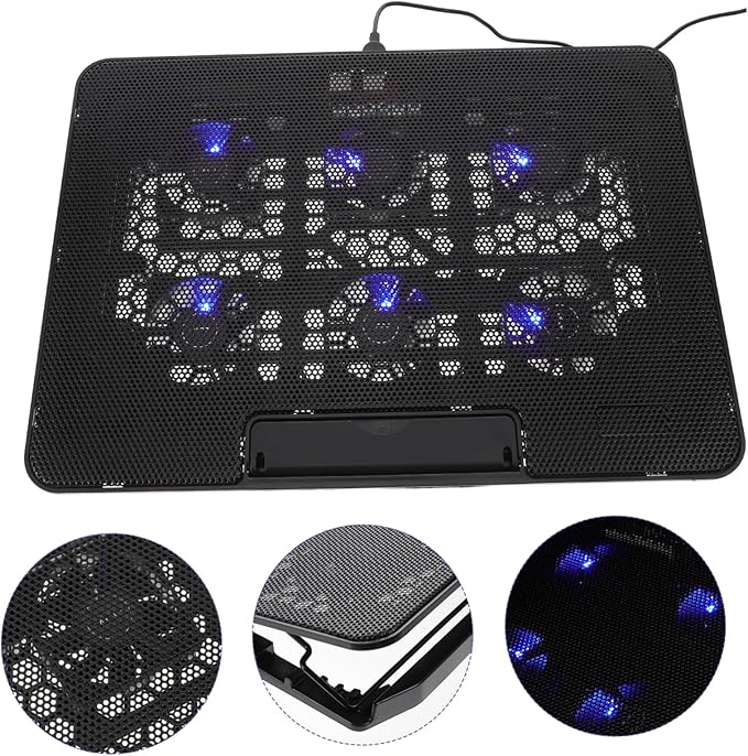 Laptop Cooling Stand Adjustable Height Laptop Cooler Dual Fans Portable and Lightweight Notebook Stand for Efficient Heat Dissipation and Ergonomic Comfort Compatible