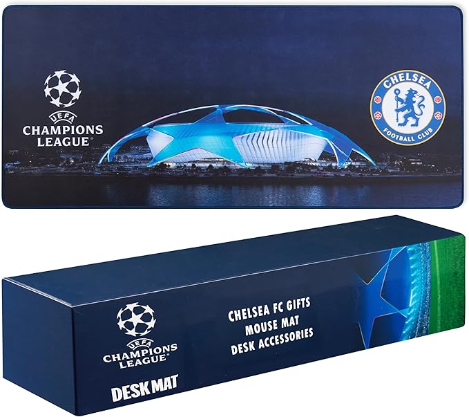 Chelsea FC Large Mouse Pad Gifts for Boys Men Women 31.5x13.8 in Gaming Desk Mat with Non-Slip Rubber Base for Keyboard Mouse Office Computer Setup