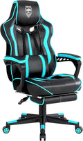 Vonesse Gaming Chairs for Adults Gaming Chairs with Footrest and Massage Reclining Computer Chair for Heavy PeopleBig and Tall Ergonomic Gamer Chair with Lumbar Pillow(Teal/Cyan)