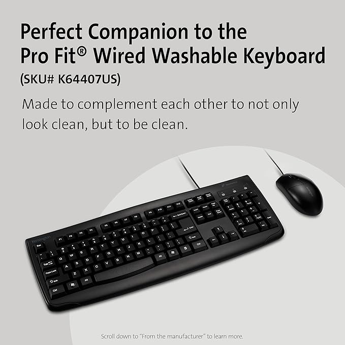 Kensington Pro Fit Washable Wired Mouse (K70315WW)
