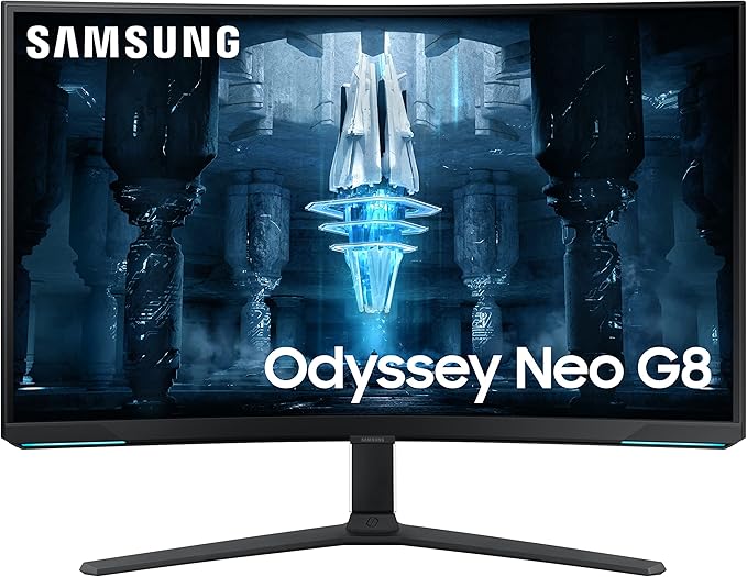 Samsung 2022 32'' Odyssey Neo G8 4K UHD 165Hz 1ms G-Sync 1000R Curved Gaming Monitor Quantum HDR2000 AMD FreeSync Premium Pro Ultrawide Game View DisplayPort HDMI Black (Renewed)