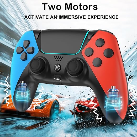 Enstixsm Upgraded for Luna Controller with Back PaddlesTurboWireless Fire TV Game Controllers for PCGeForce NOWFirestickReplacement for Luna Gamepad with ALPS JoystickNo Drift Stick Blue and Re