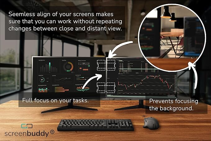 Set of 2 Magnetic Connection for Your Screens Suitable for All Computer Monitors - Innovative Computer and Gaming Equipment